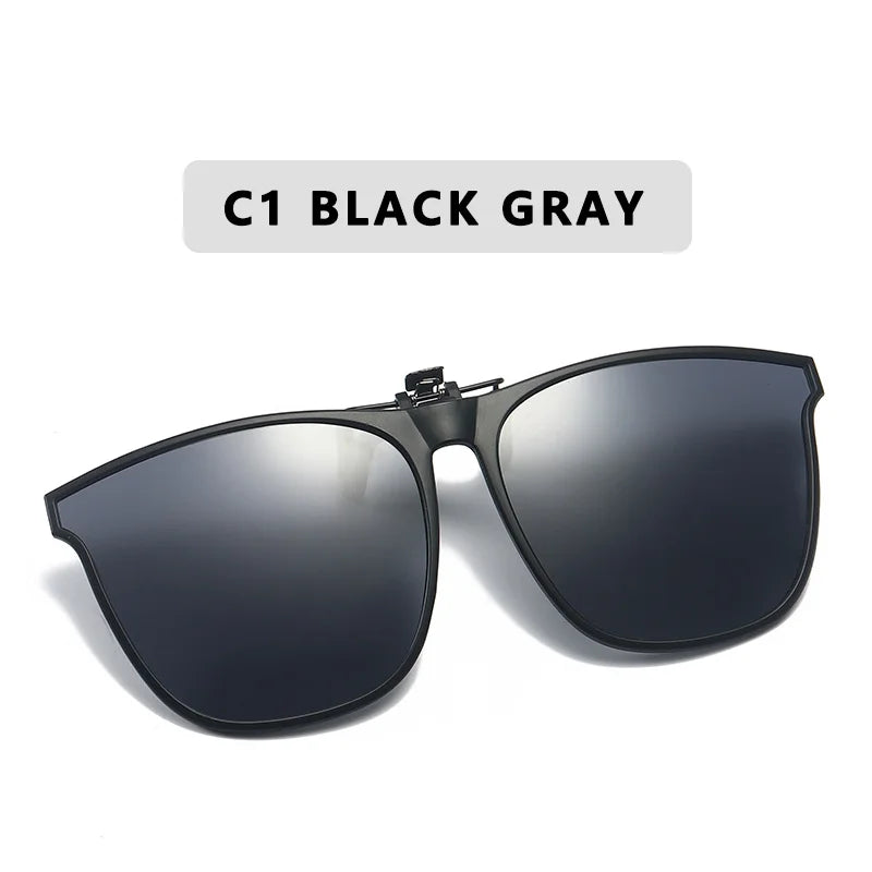 Polarized Clip On Sunglasses Men Car Driver Goggles Night Vision Glasses Anti Glare Vintage Square Glasses Oculos