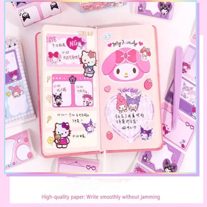 Kuromi Pull Tab Sticky Notes Cute Cartoon Memo Pads With Strong Adhesive Kawaii Stationery For Journal Planner School Supplies