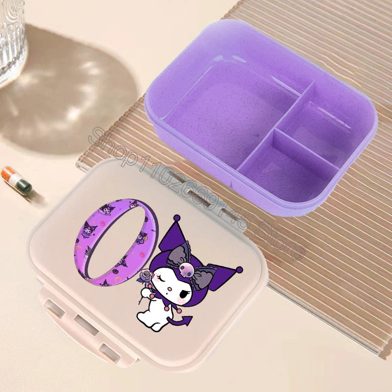 Kuromi Bento Lunch Box Sanrio Cartoon Letter A-Z Lunch Box Cute Girls School Food Storage Containers Children Birthday Gifts