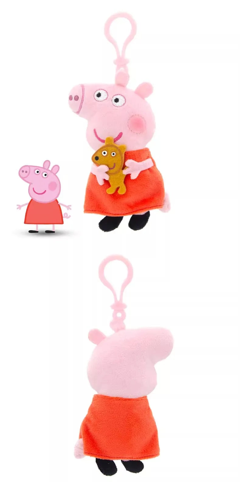 本物のペッパピッグジョージぬいぐるみおもちゃ高品質キーリングホット漫画動物キーチェーン人形ペンダント子供クリスマスギフト