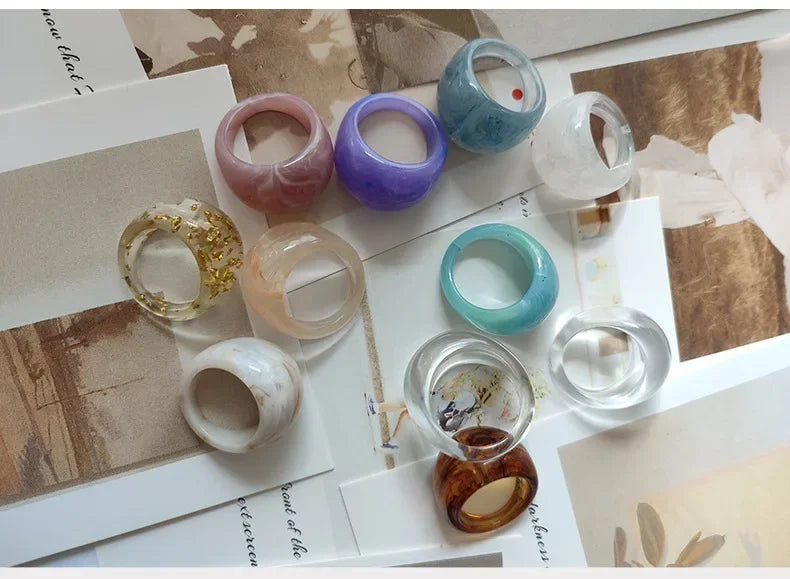 Exaggerated Creative Rings Acrylic Resin Rings for Woman Girls y2k Fashion Jewelry Accessories Party Dress Jewelry mens rings
