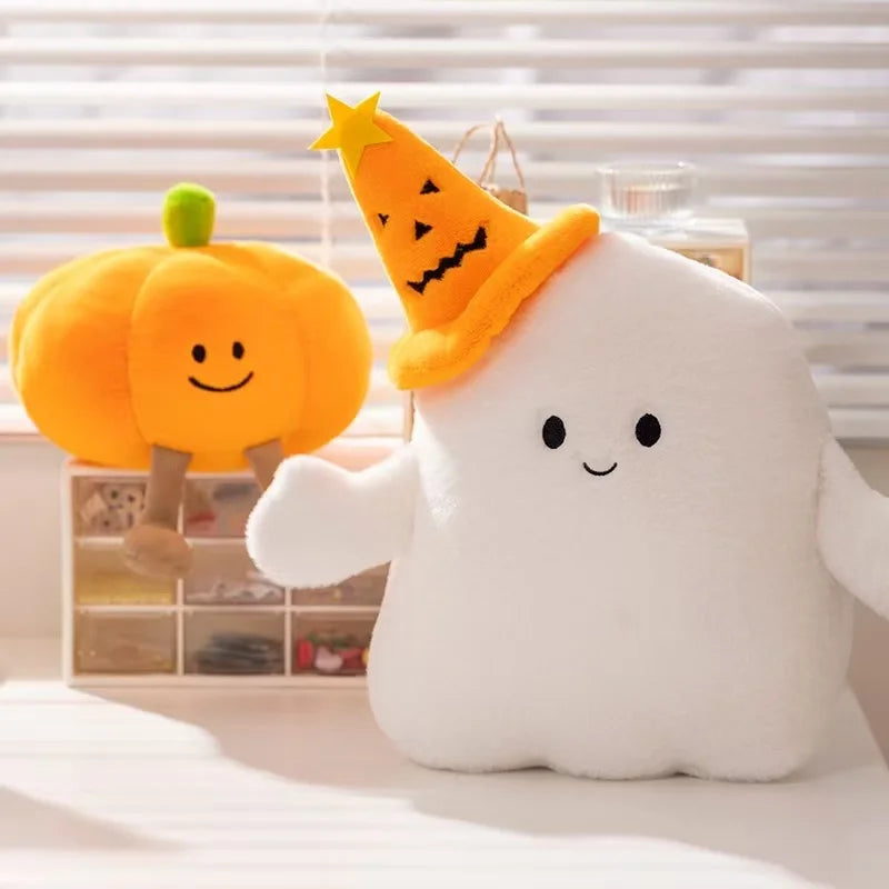 Latest Halloween Ghost Pumpkin Doll Stuffed Plush Toy Handmade Doll Cartoon Anime Cute Birthday Gift for Friends Fun Doll