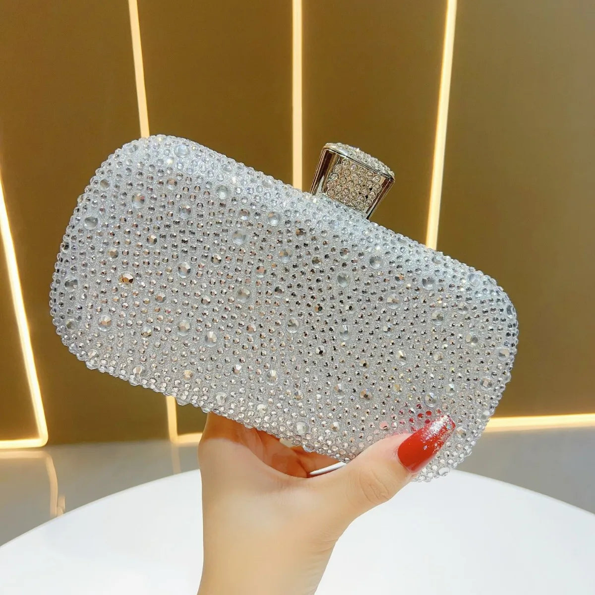 Luxury Shiny Evening Clutch Bag for Women Elegant Glamorous Party Purse Fashion Designer Handbag Glitter Prom Wedding Clutch