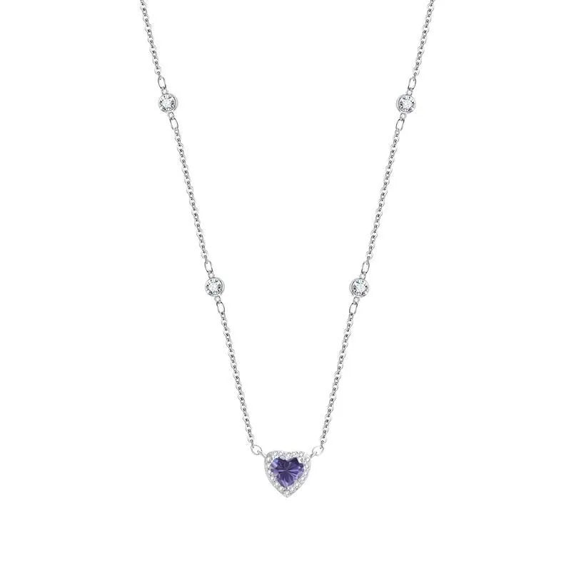 TY 0.8CT モアサナイト 925 スターリングシルバー ネックレス レディース ハートペンダントネックレス Dカラー 輝くファインジュエリー ラボダイヤモンド