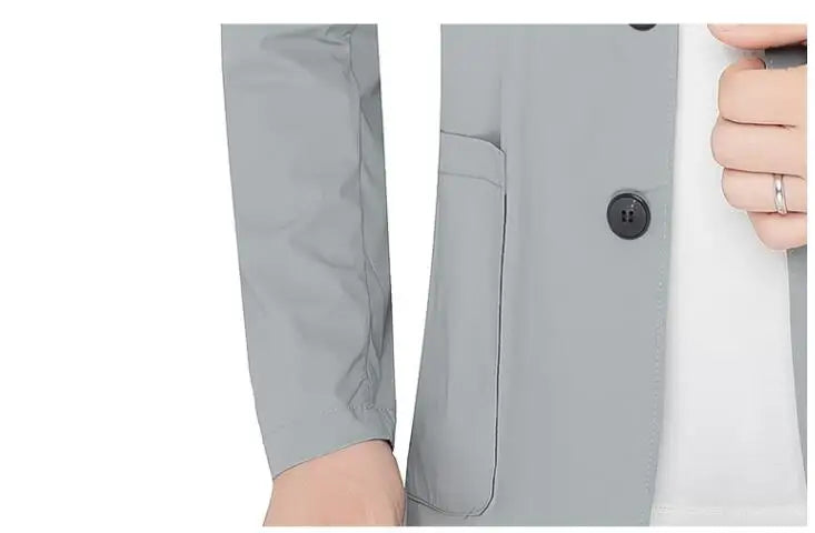 新作夏用男性用薄手日焼け止めブレザージャケット 高品質メンズ通気性速乾ブレザーコート メンズビジネスカジュアルスーツコート