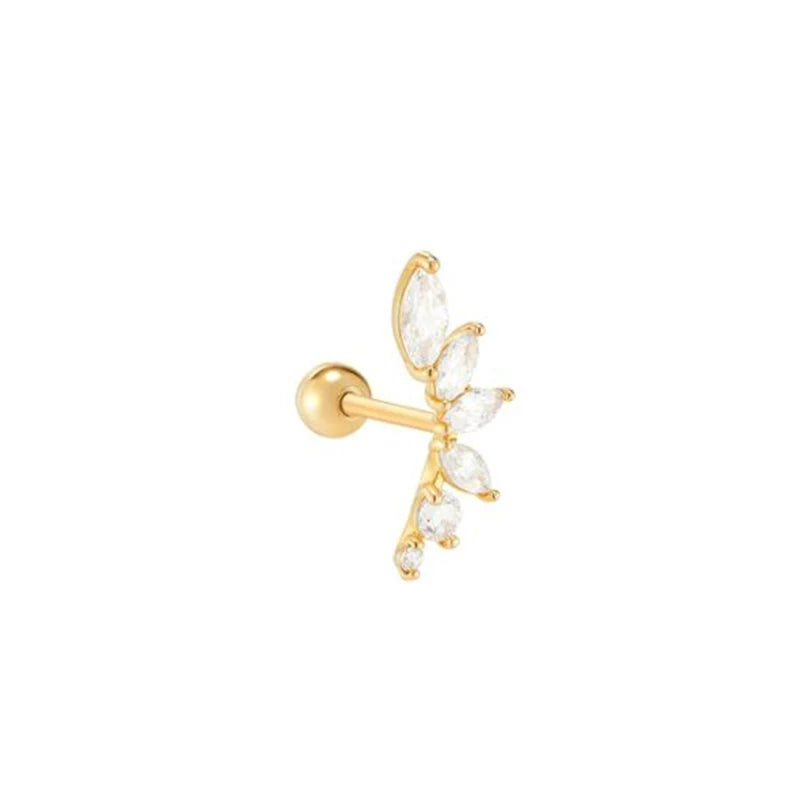 Aide 925 Sterling Silver 1pc Geometry Multi Piercing Stud Earrings For Women K Gold Simple Elegant Tassel Jewelry Gift Pendiente