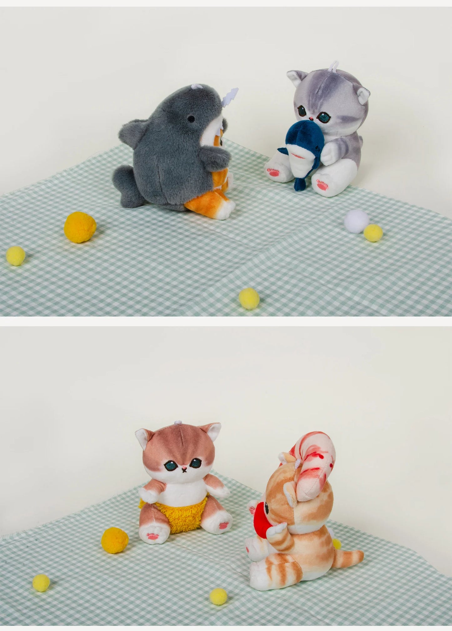 Hot Sale Genuine Yoyo Japanese Style Cute Mofusand Plushie Shark Cat Series Soft Stuff Hanging Keychain Pendant Gifts For Friend
