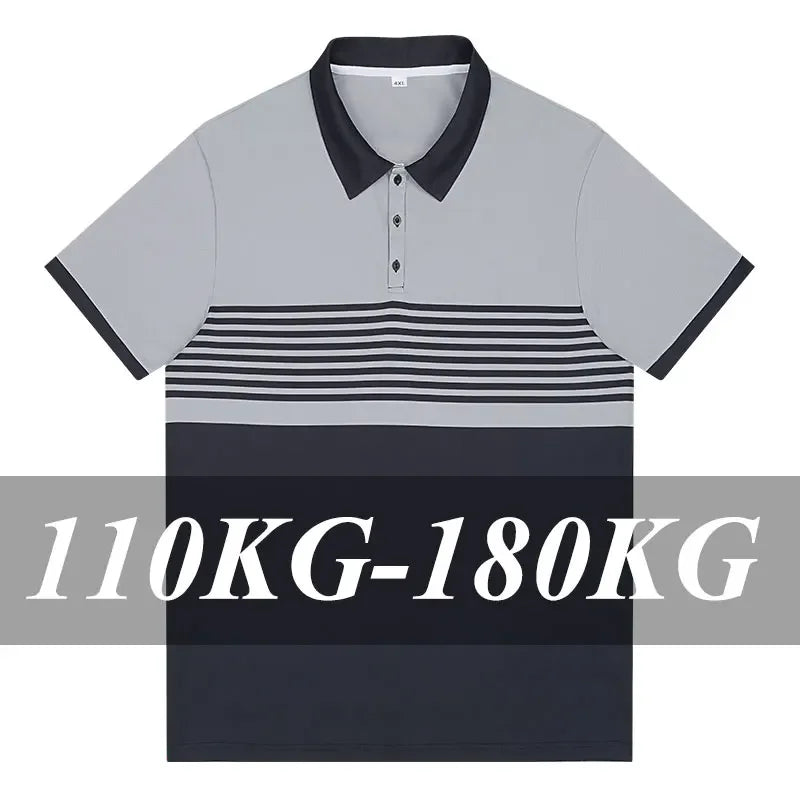Summer Men's Casual Polo Shirt Large Size 1XL-7XL Short-sleeved Tees Lapel Business Breathable Soft T-shirt Male Tops Clothes