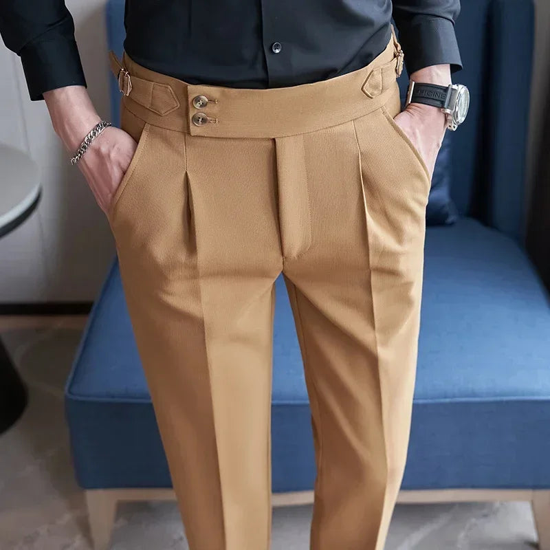 Men's Suit Pants, Fashion Slim Dress Trousers ,White Black Blue Green Pantalones Hombre Fall/Winter Male Pant, 2025 New