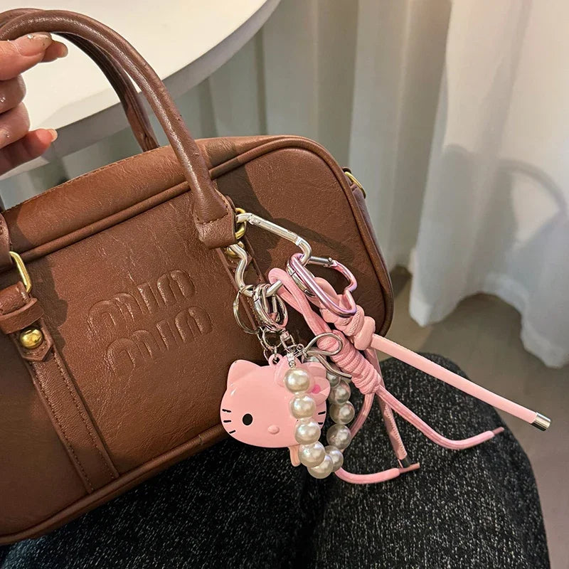 Hawaii Sanrios Charm Keychains Y2k Anime Summer Hellokittys Bag Keyring Pendant Vintage Backpack Accessories for Girls Gifts