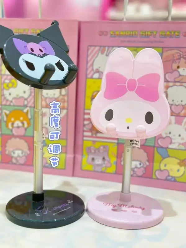 New Sanrio Mobile Phone Stand Japanese Kawaii Melody Kuromi Telescopic Support Stand Cartoon Anime Home Daily Necessities