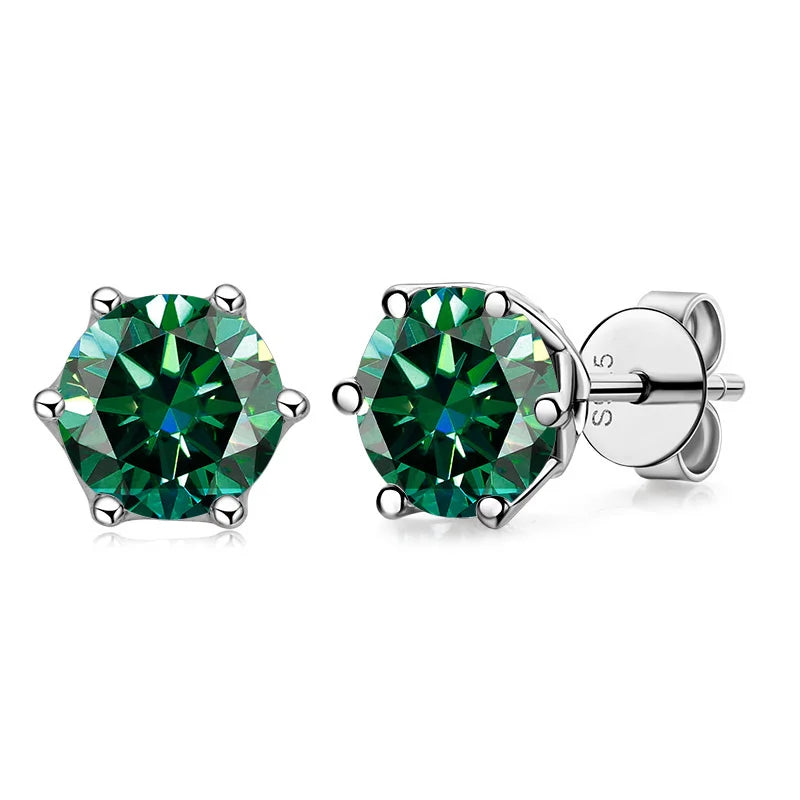 Butterflykiss Real 1 CT D Color Moissanite Stud Earrings For Women Top Quality 925 Sterling Silver Sparkling Wedding Jewelry