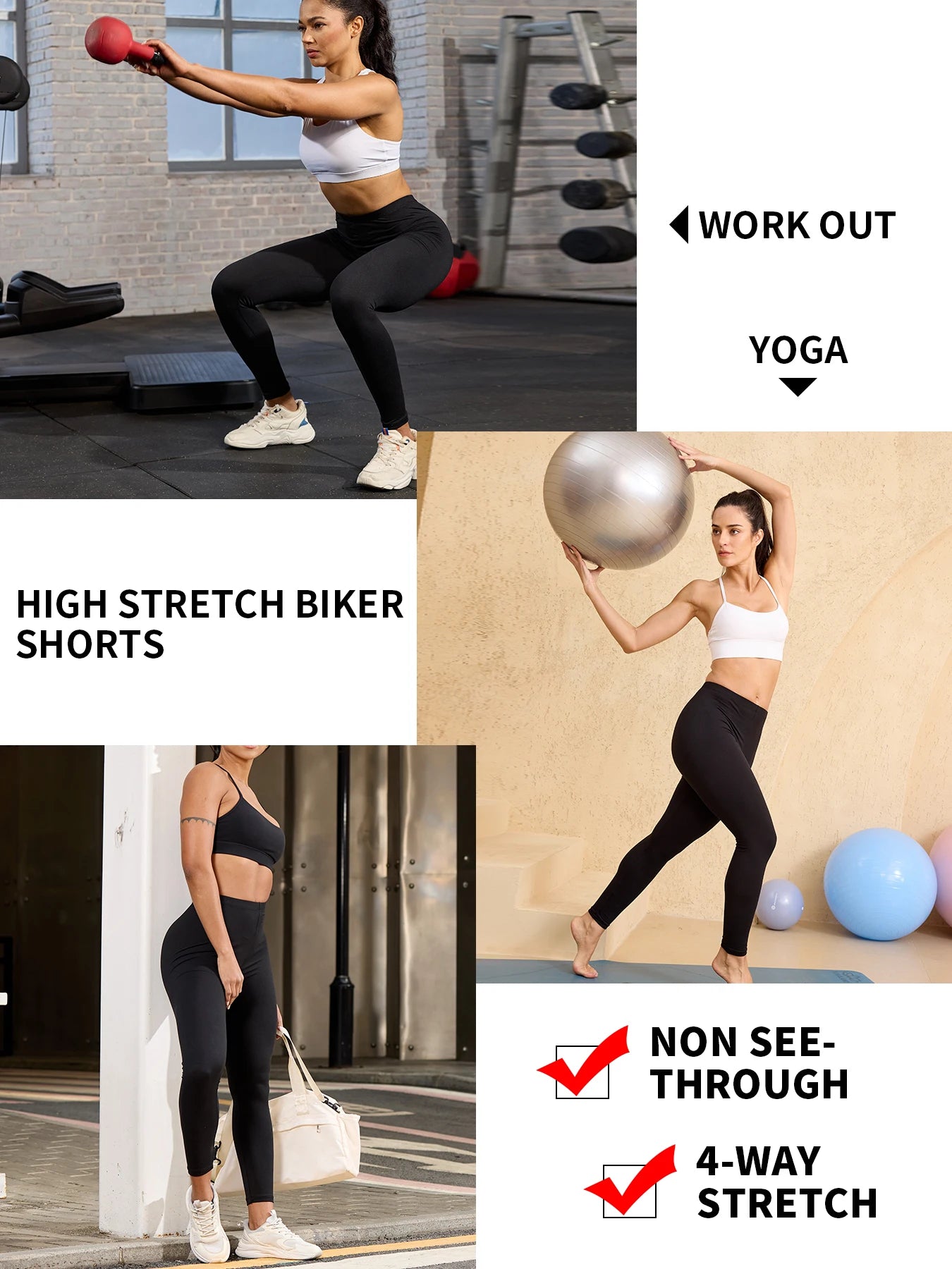 Women's Super Soft Leggings High Elasticity No See Through Workout Yoga Running Athletic Push Up Gym Long Fitness Leggings