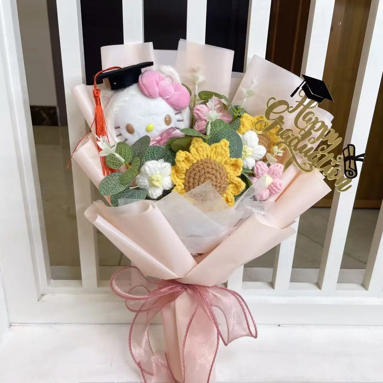 Finished Sanrio Bouquet My Melody Kuromi Cinnamoroll Hello Kitty With Sunflowers Valentine Christmas Graduation Gifts