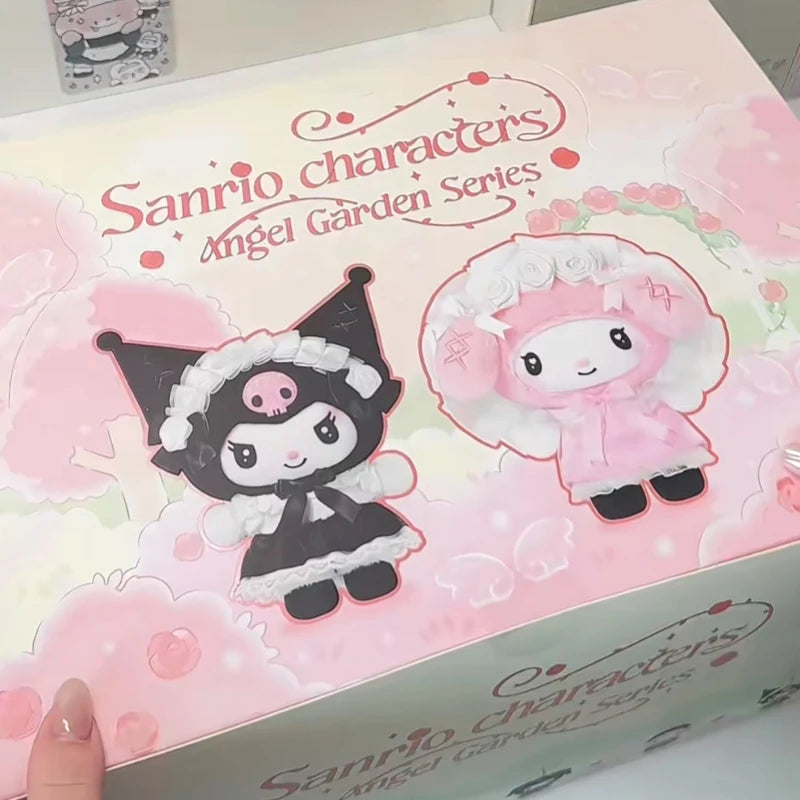Genuine Sanrio Kuromi & Melody Angel Garden Series Vinyl Plush Blind Box Kawaii Mystery Box Pendants Doll Decor Toys As Gifts