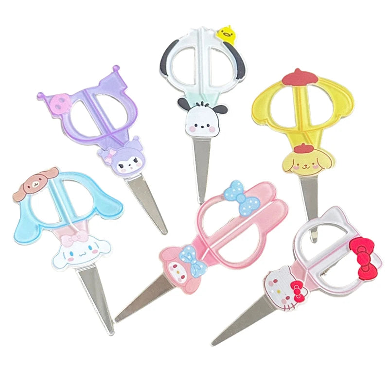 Sanrio Kawaii Hello Kitty Small Scissors Hairpin Cartoon Cinnamoroll My Melody Kuromi Pochacco Bangs Clip Sweet Girls Hair Clips