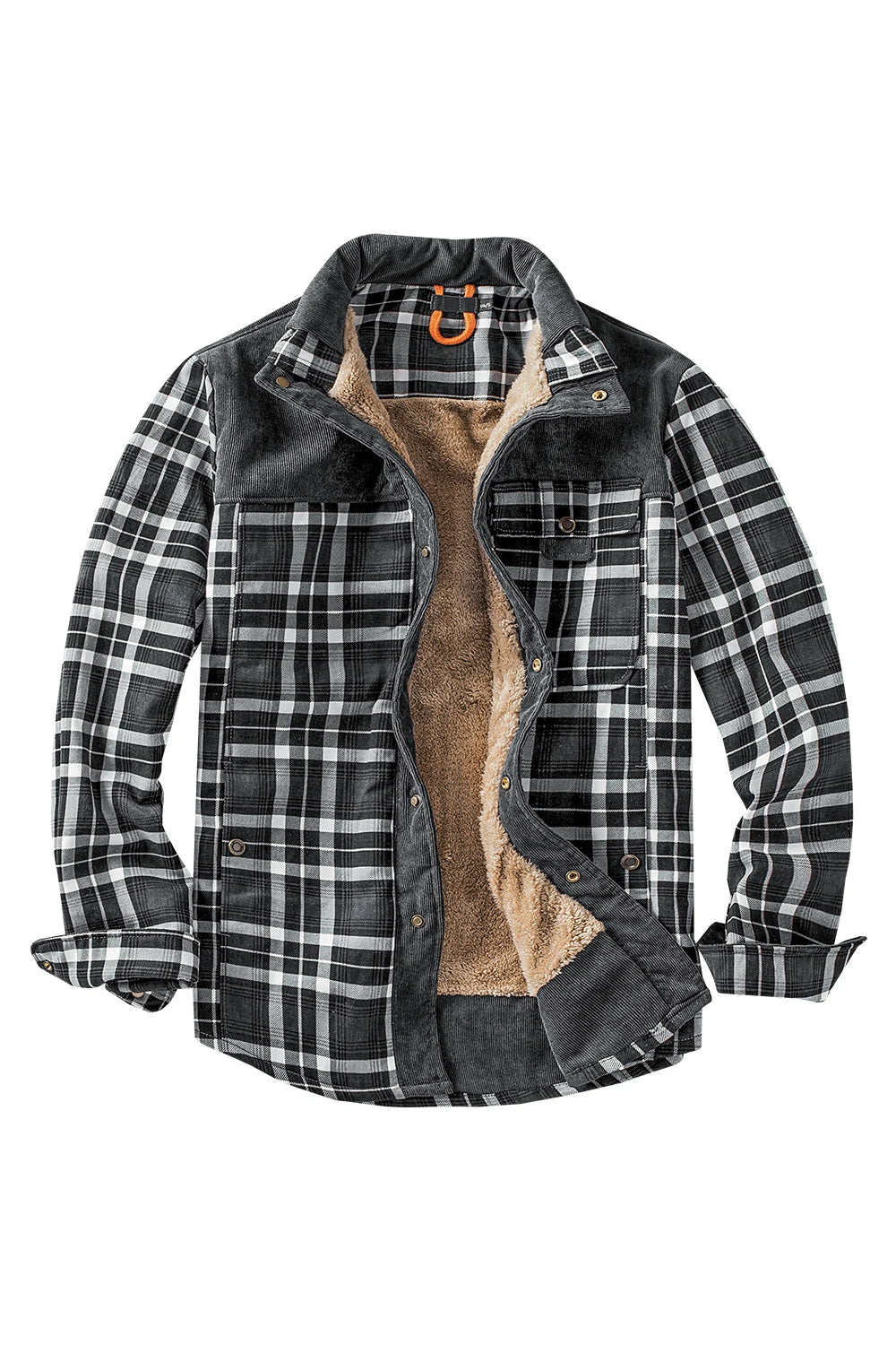 Men's Cotton Jacket Autumn Winter New Check Print Warm Casual Business Office Lapel Coat Men Middle-aged Elderly Cotton Clothes