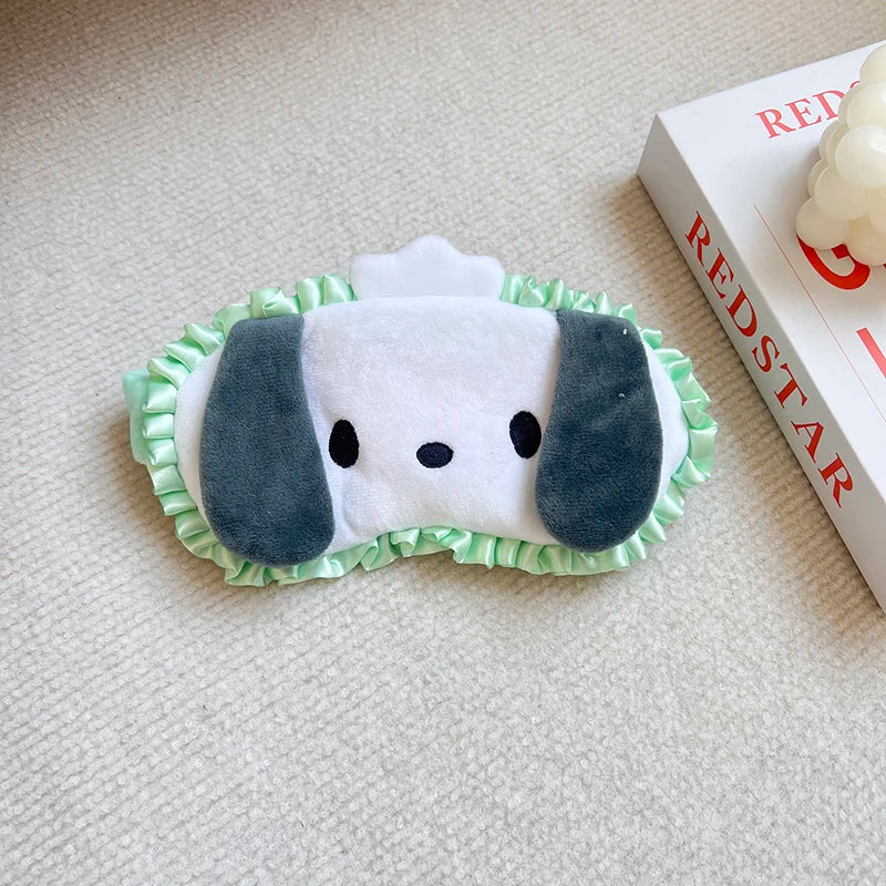 Sanrio Cute Sleeping Eyepatch Cinnamoroll Kuromi Plush Eye Patch Girl Pochacco My Melody Shading Eye Mask Travel Rest Eyepatch