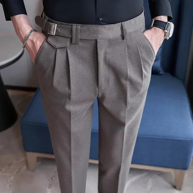 Men's Suit Pants, Fashion Slim Dress Trousers ,White Black Blue Green Pantalones Hombre Fall/Winter Male Pant, 2025 New