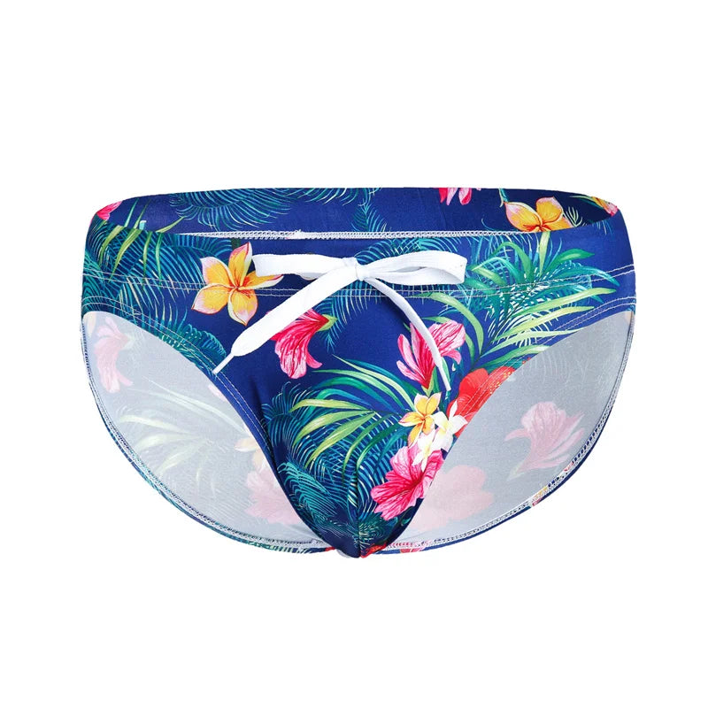 Men's Swimwear Swimsuit Beach Low Waist Briefs Swimsuit Leopard Digital Printing Crochet Bikini Surfing Swim Wear Bathing Suit