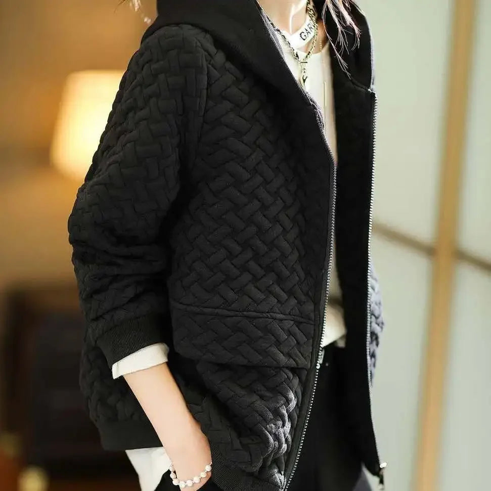 New Autumn Winter Women's Jackets Hooded Jacket Cardigan Coats Luxury Designer Wear Korean Fashion Tops Loose