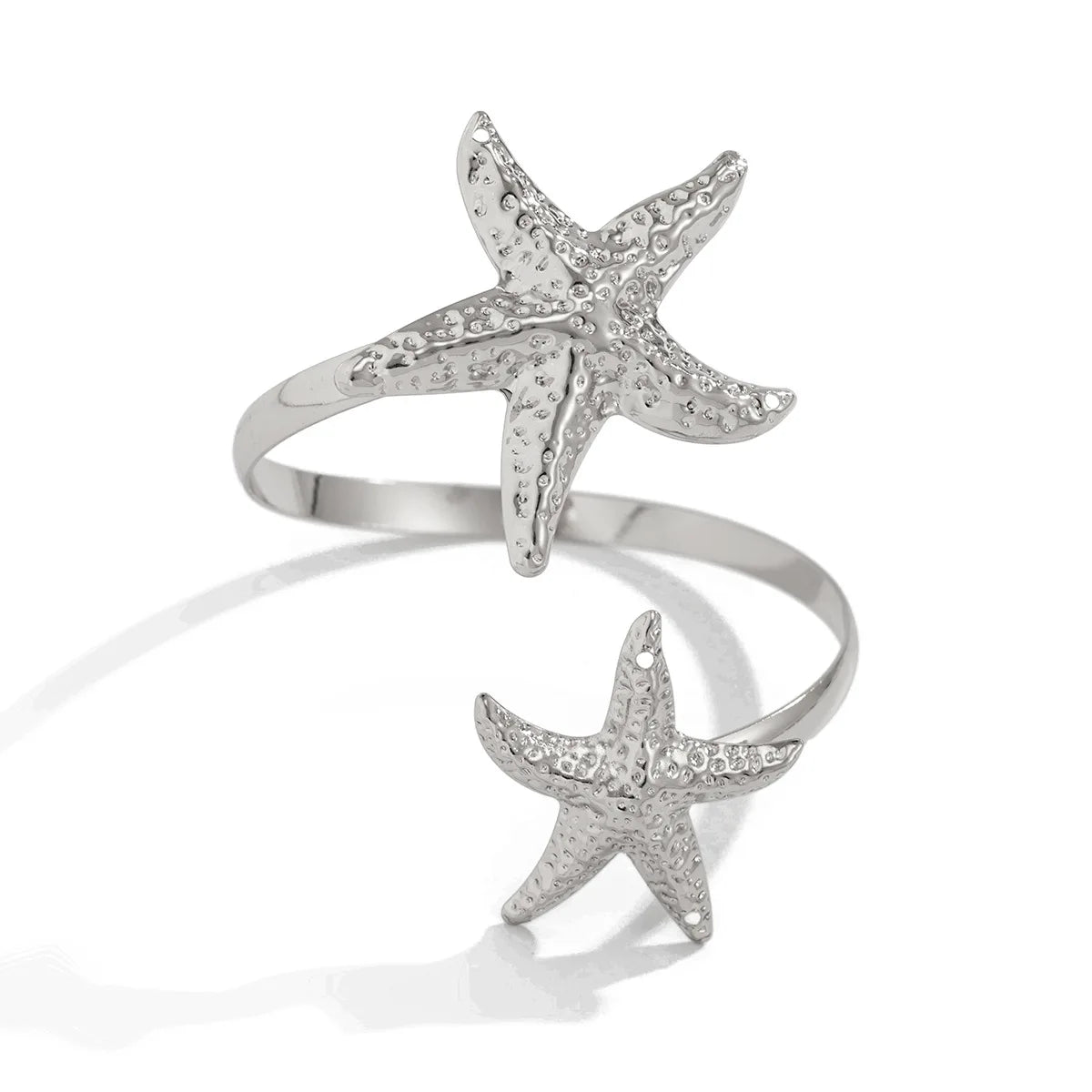 Women's European and American Fashion Gold Color Starfish Arm Chain Bracelet Summer Beach Travel Banquet Party Dress Up Gift