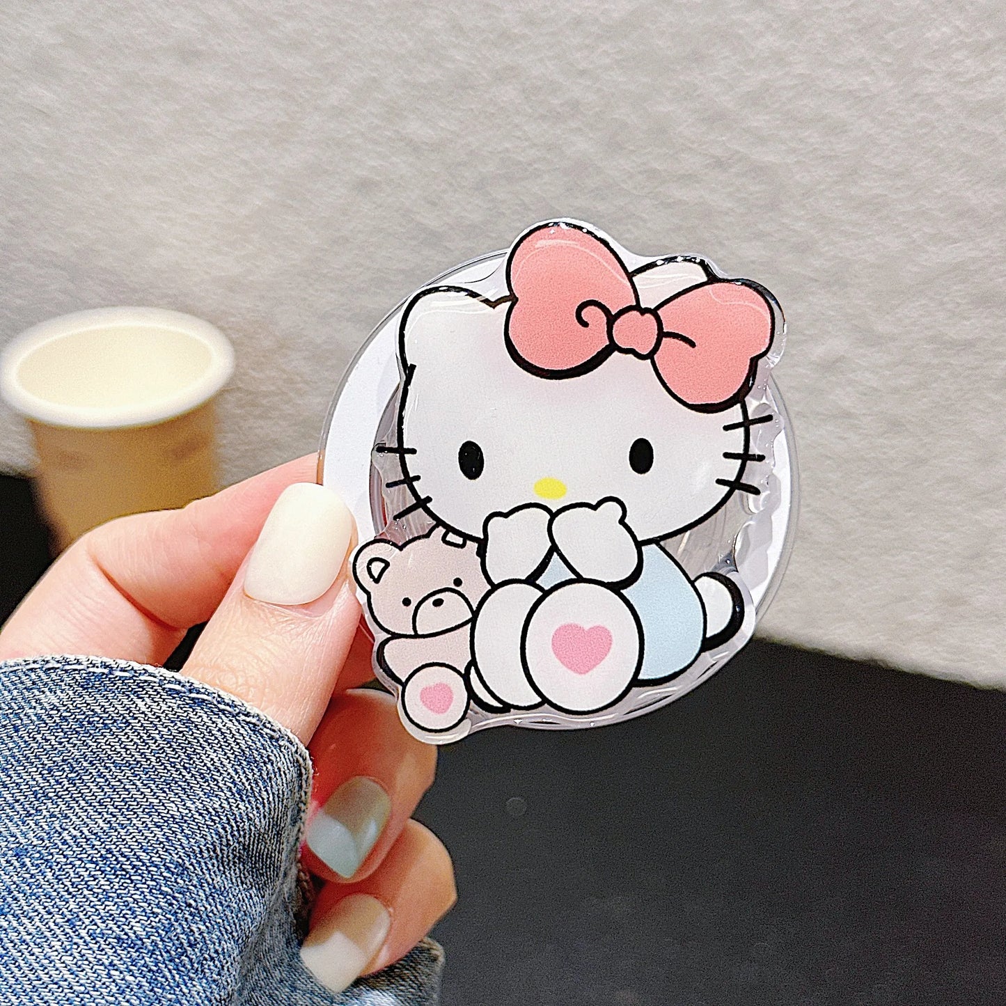 Sanrio Magnetic Mobile Phone Holder Cute Hello Kitty My Melody Kuromi Cinnamoroll Little Twin Star Keroppi Boy Girl Gift