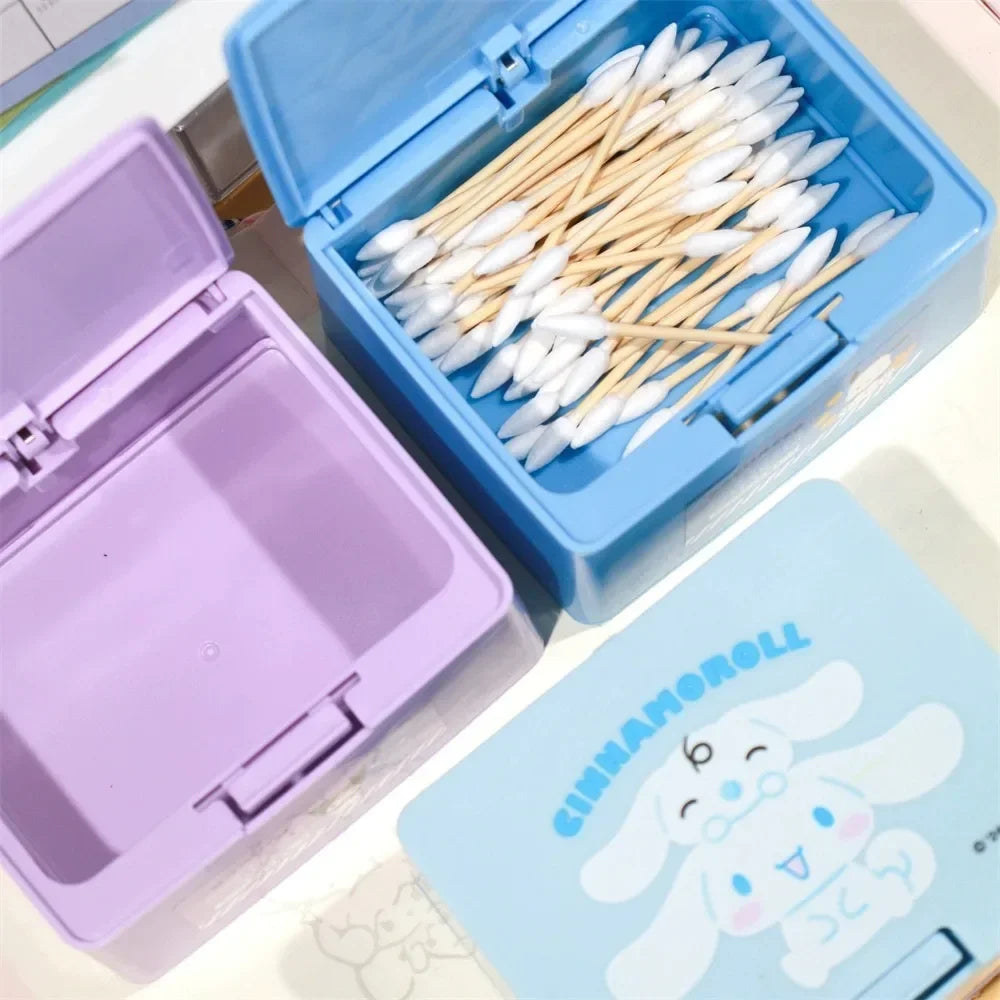 Sanrio Anime Hello Kitty Press Box Cute Cartoon Cinnamonroll Girl Lipstick Cosmetics Storage Box Desktop Item Storage Box