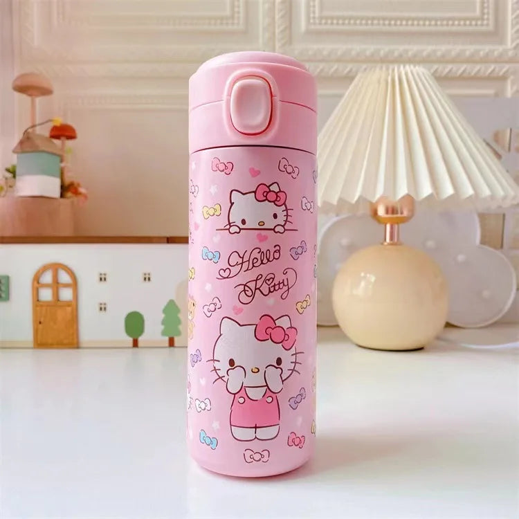 Sanrio 304 Stainless Steel Vacuum Cup Kawaii Anime Thermos Cute Cartoon Mymelody Kuromi Cinnamoroll Bomb Lid Straight Drink Cup