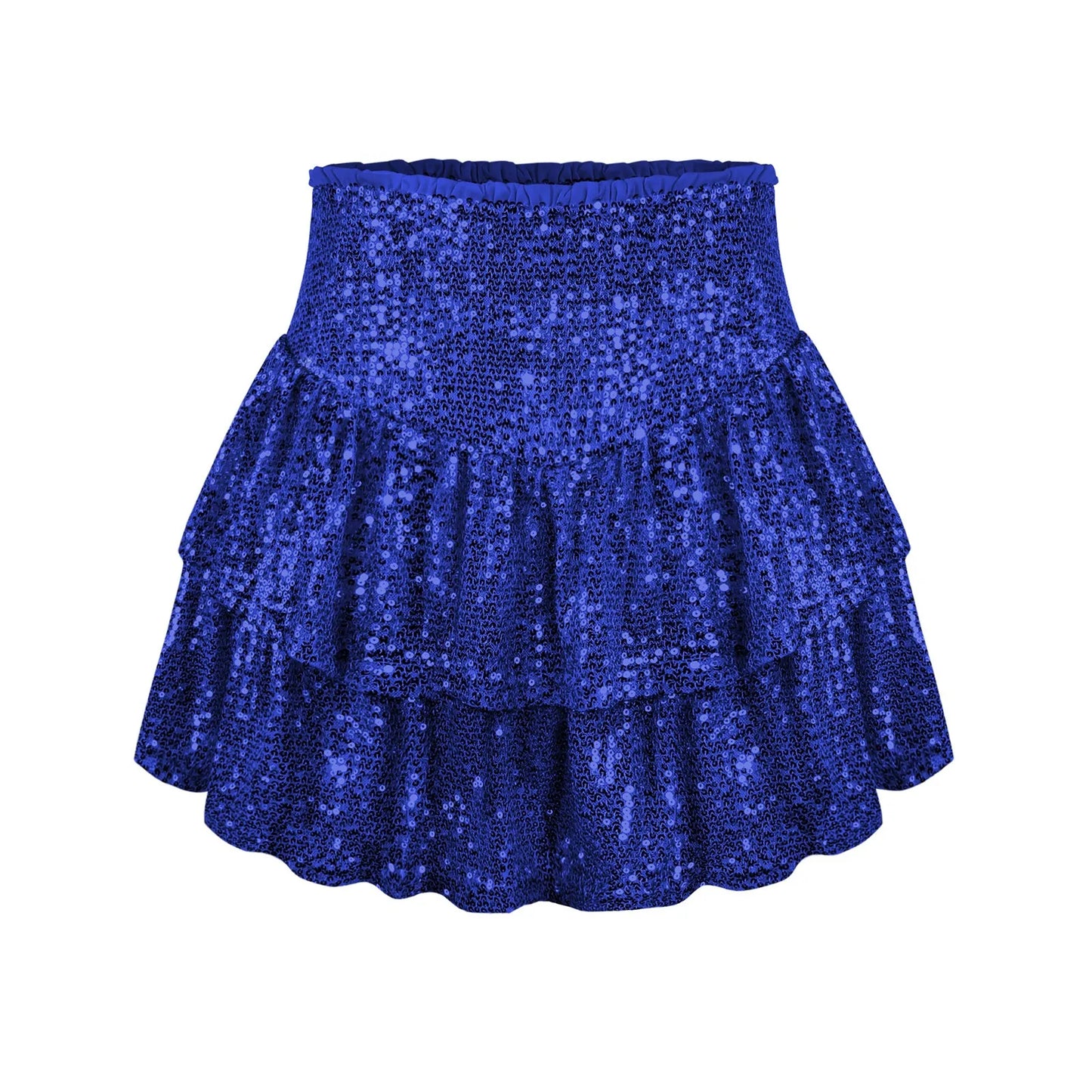 2024 Fashion Party Evening Clothes for Women Summer Sexy Elastic High Waist Sequin Mini Pleated Skirts Streetwear Short Dress