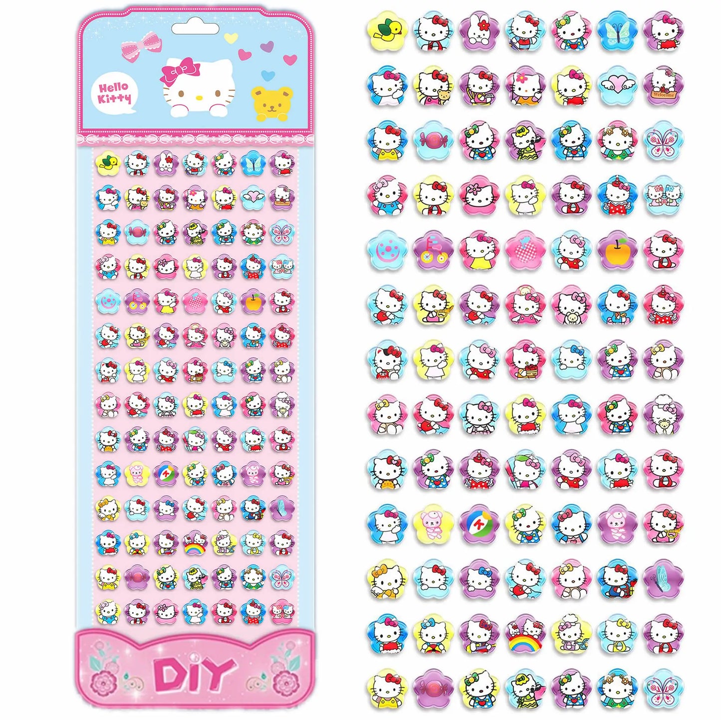 Sanrio My Melody Gemstone Stickers For Kids Cartoon 98 3D Diamond Sticker Kuromi Hello Kitty long card Child&Girls Cute Toy Gift