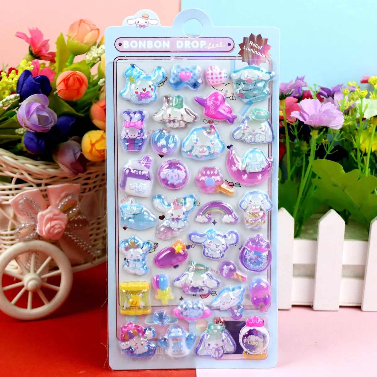 Cartoon Sanrio Hello Kitty Kuromi 3D Transparent Jelly Sticker Crystal Decorative Sticker Children DIY Phone Casesdiy Stationery