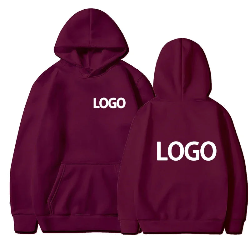 Customized Printing Men's and Women's Hoodies, Loose Casual Clothing, Fashionable Long Sleeved Hooded Pullover, 2025