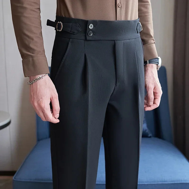 Men's Suit Pants, Fashion Slim Dress Trousers ,White Black Blue Green Pantalones Hombre Fall/Winter Male Pant, 2025 New