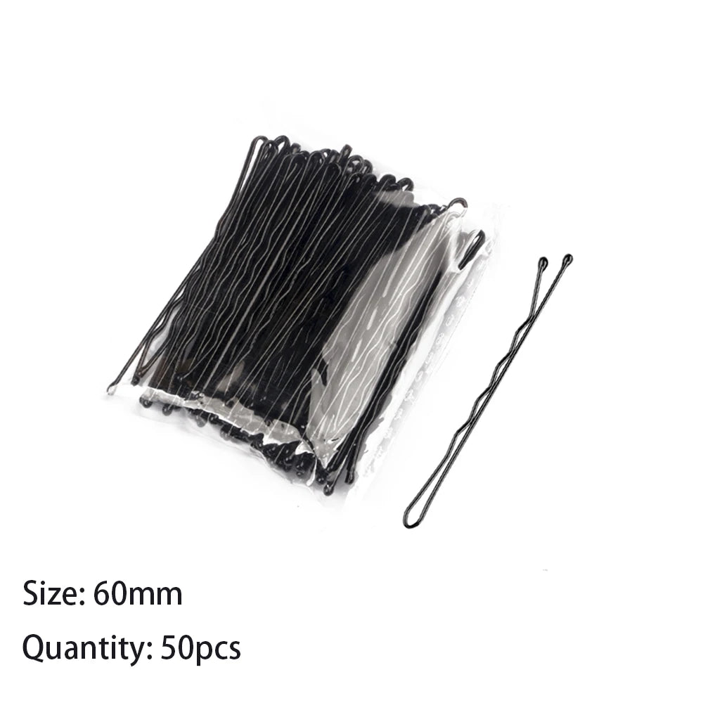 50pcs 50/60/70mm Hair Pin And Clips U Shape For Headpiece Women Girls Hairpins Accessories Bride Wedding Head Jewelry Decoration