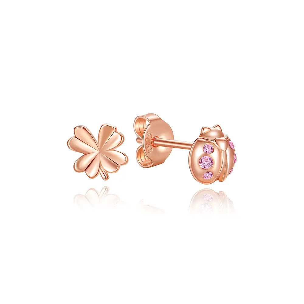 Original 925 Sterling Silver Earrings 2025 Stud Hoop Crystal Earings For Women Rose Gold Crown Heart Infinity Bee Earing Jewelry