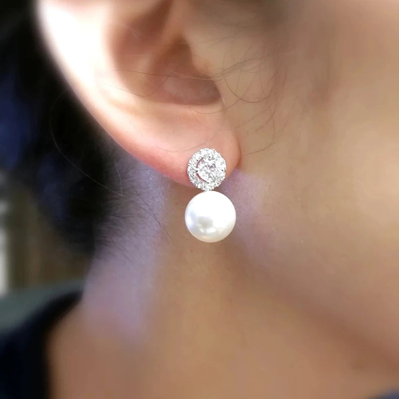 Huitan Delicate Imitation Pearl Earrings Bride Wedding Accessories Temperament Elegant Ear Earrings New Trendy Women Jewelry