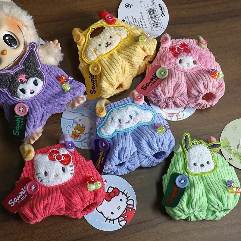 New Hot V1 V2 Labubu Hellokitty Kuromi Clothes Pendant Have A Seat Labubu Clothes Change Cotton Doll Fashion Outfit Accessories