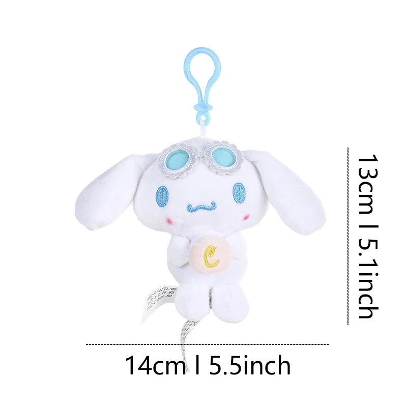 Sanrio Hello Kitty Kuromi Melody Stuffed Toys Pendant Cute Plush Toys Kawaii Keyring Anime Keychain Birthday Gift Party Treats