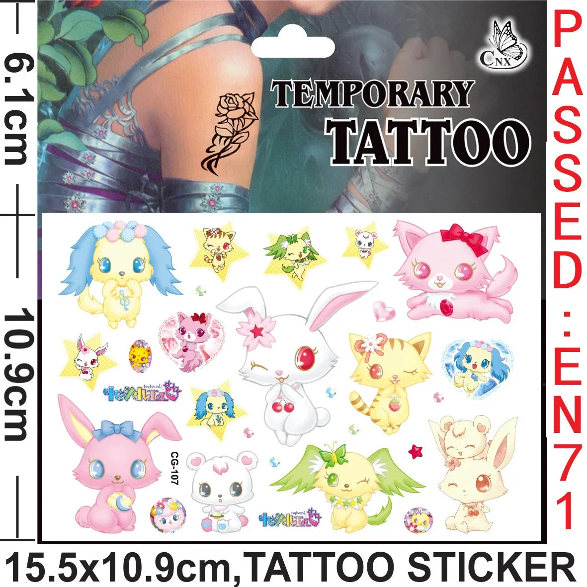 Sanrio series Tattoo Stickers Waterproof Cute Sticker Anime Birthday Party Supplies Decoration For Kids Women Men Gift