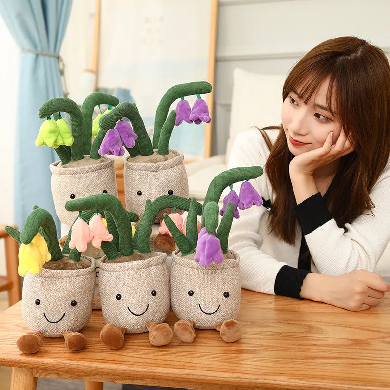 25cm シミュレーション 漫画 プラントポットシリーズ ぬいぐるみ 多肉植物 チューリップ ユリ ぬいぐるみ おもちゃ ホームデコレーション リビングルーム 寝室 女の子へのギフト