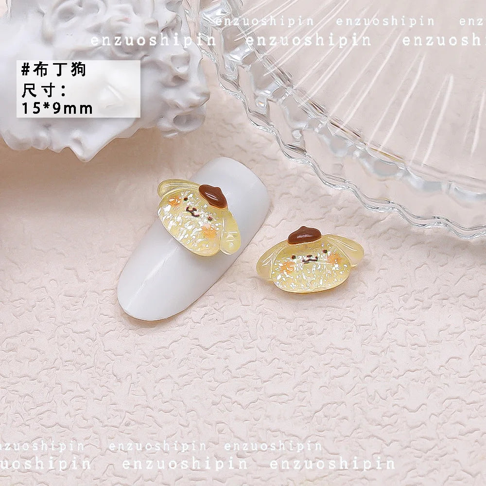 50Pcs Nail Charms Set - Oversized 3D Kuromi & Pochacco Resin Decor for Bold Kawaii Nail Art