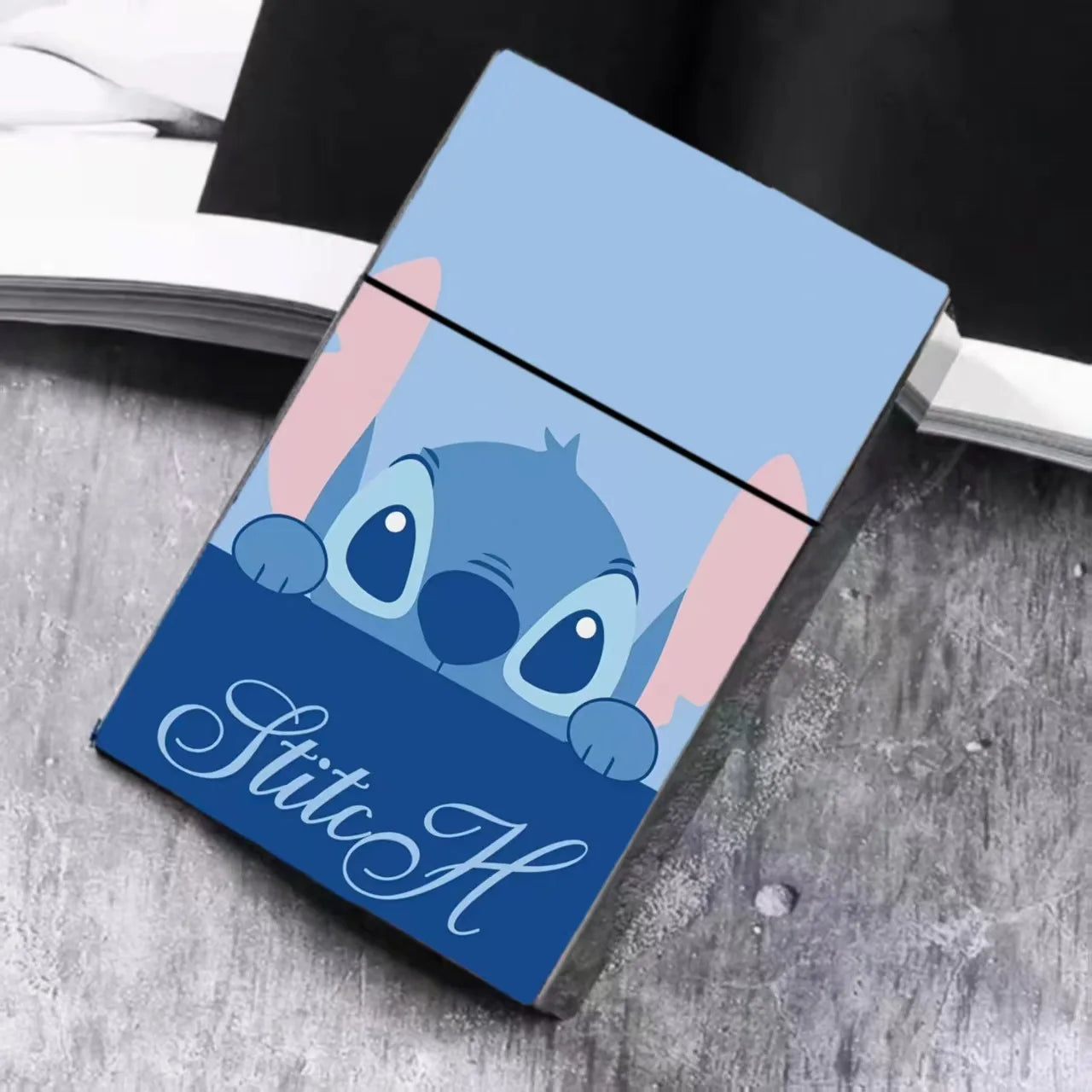 Lilo & Stitch Cigarette Case Action Anime Figures Cute Girlish Heart Cigarette Case Cute Smoke Ornaments Gifts