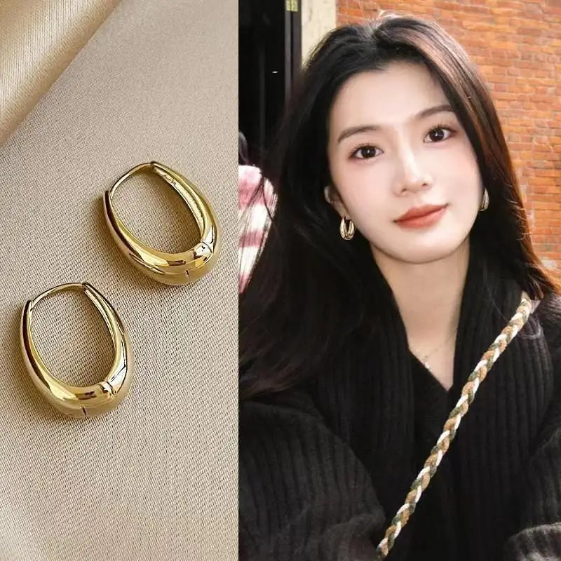 925 Silver Needle Korean Fashion Leaf Flower Earrings For Women Metal Earings Jewelry 2025 Trending Women's Gold Color Earrings