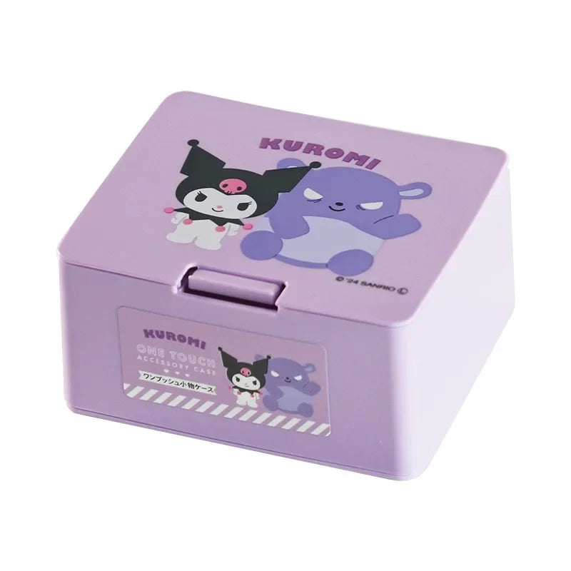 Genuine Japanese Sanrio Melody Sanrio Cotton Swab Stick Box Press Pop-up Cover Storage Box Cosmetics Storage Box