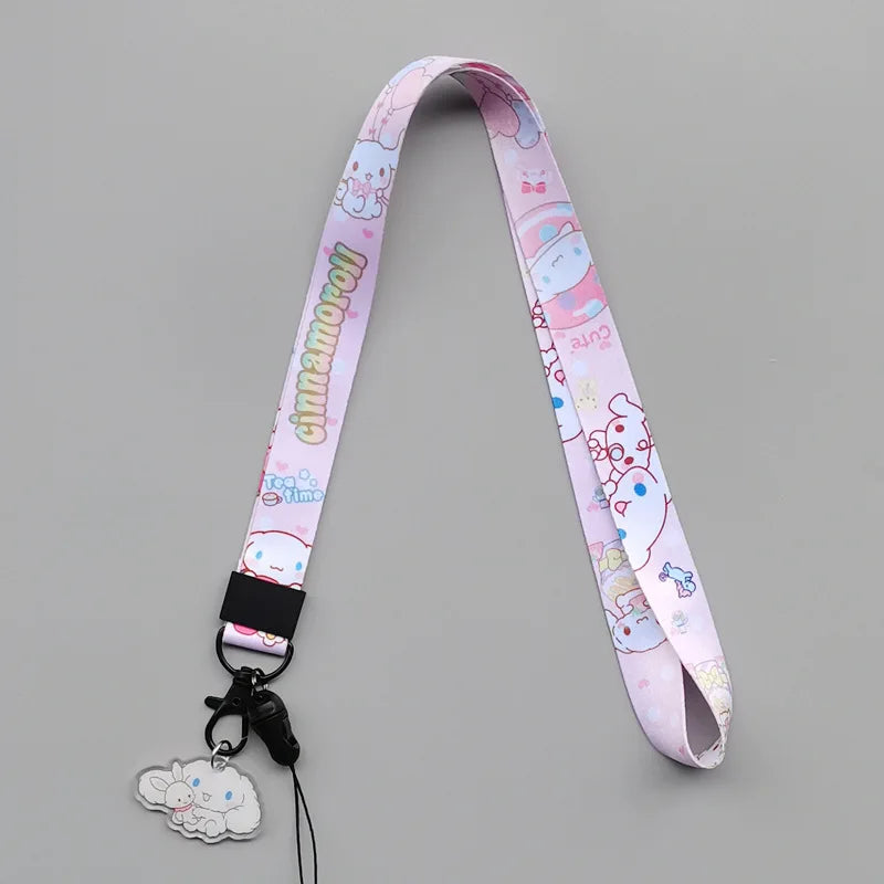 Cute Sanrio Characters Cosplay Accessories Cartoon Neck Strap Lanyard with Phone Strap and Card Holder
