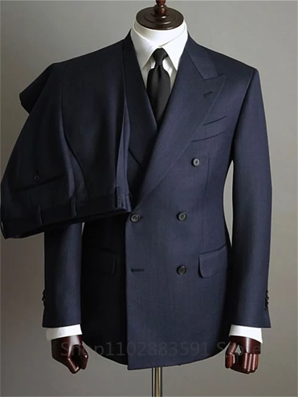 2 Pieces Tuxedo Fashion Blazer Pants Men Suits Double Breasted Buttons Peaked Lapel Formal Party Wedding Groom Tuxedo