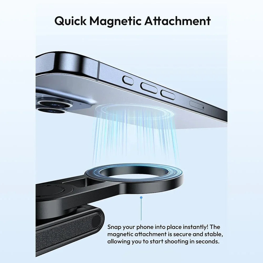 Magesafe Phone Grip Tripod Selfie Stick Magnetic Phone Tripod Wireless Bluetooth With Remote For iPhone Android Universal All