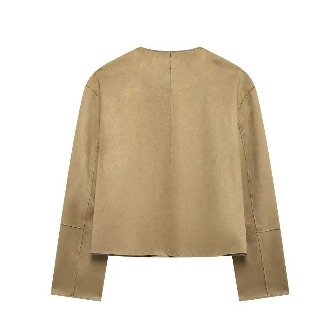 MUJER 2025 Suede Jacket Women Varsity Bomber Jackets for Women New in Coats and Jackets Woman Long Sleeve Women's Winter Jacket