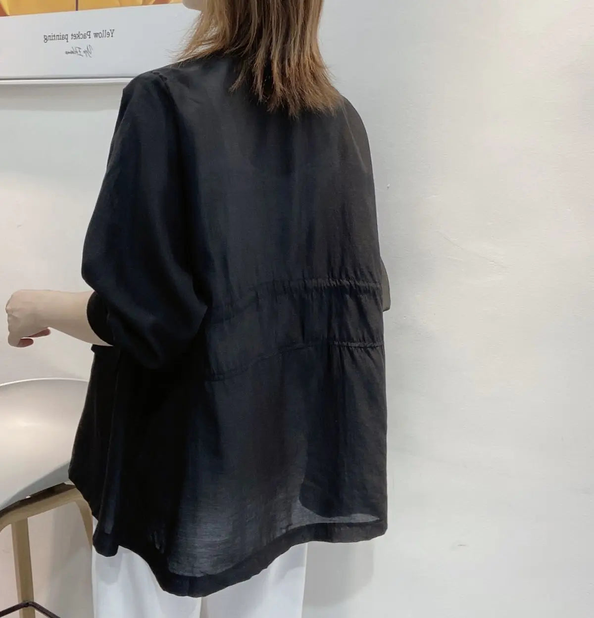 Plus Size Waist Tie V-neck Black Blazer Women Summer Cardigan Sunscreen White Jacket Korean Fashion Casual Pocket Outerwear New